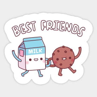 Cute Milk And Cookie, Best Friends Sticker